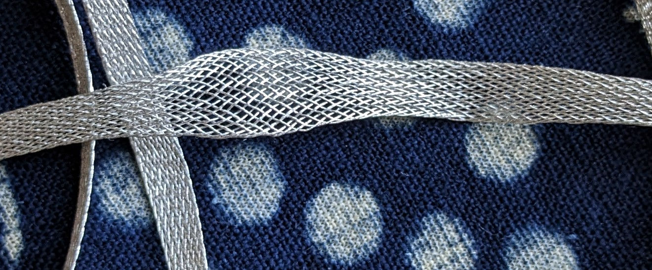 Vintage French Silver Metallic Mesh Ribbon Perfect for Ribbonwork
