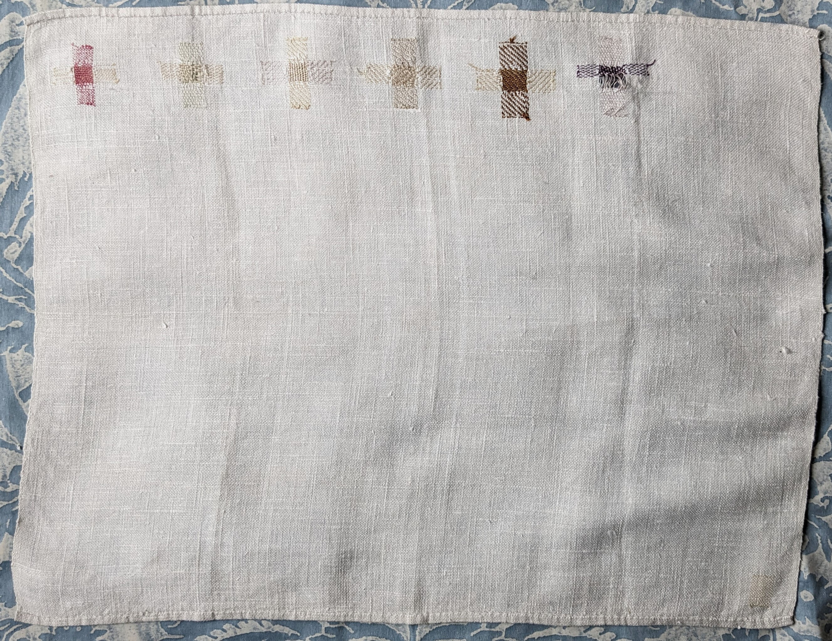 Antique Dutch School Work Darn Sampler White Linen