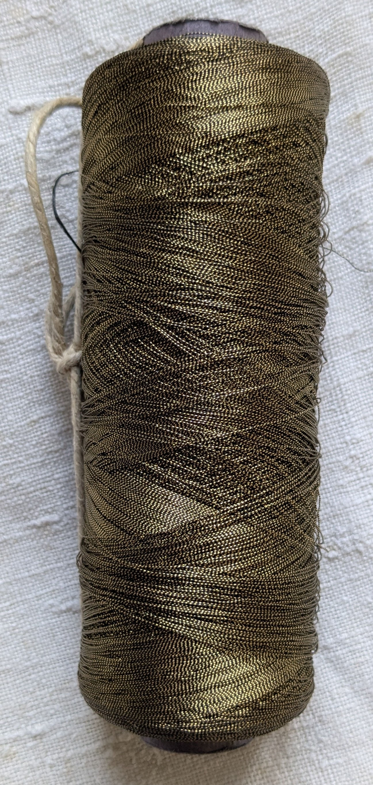 Vintage Cardboard Spool Gold Metallic Thread French