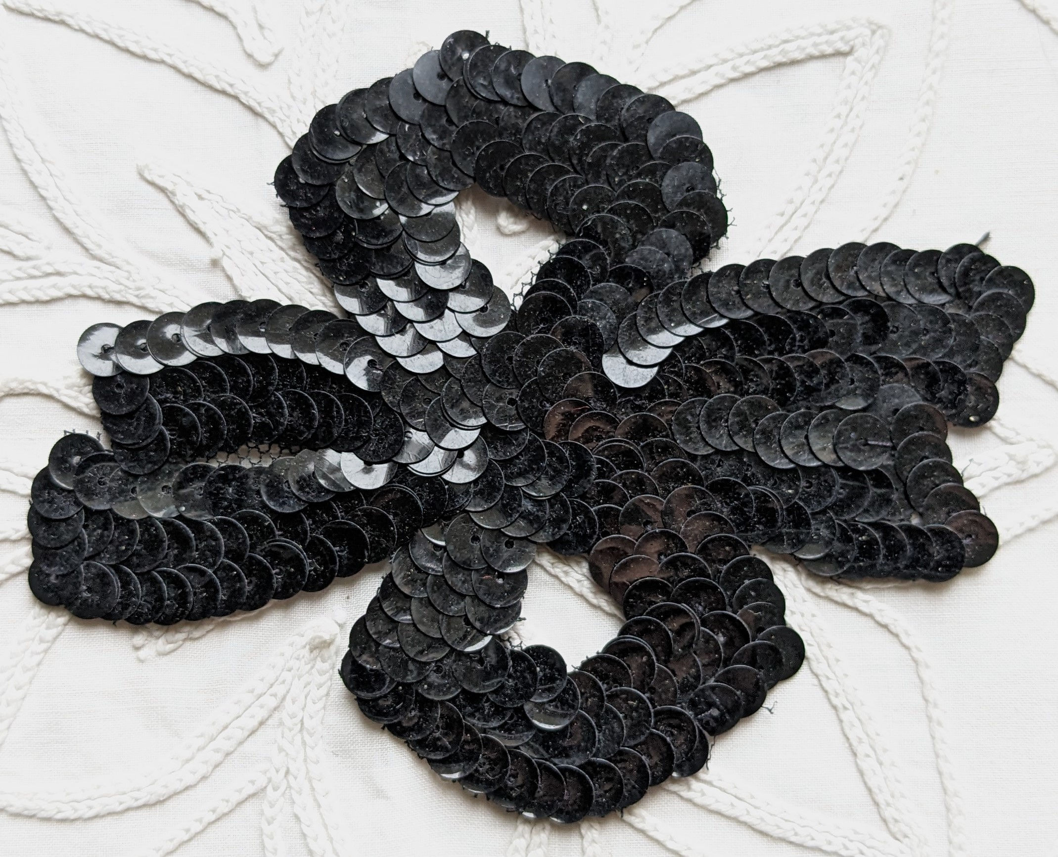 Vintage Celluloid Spangle Dress Applique