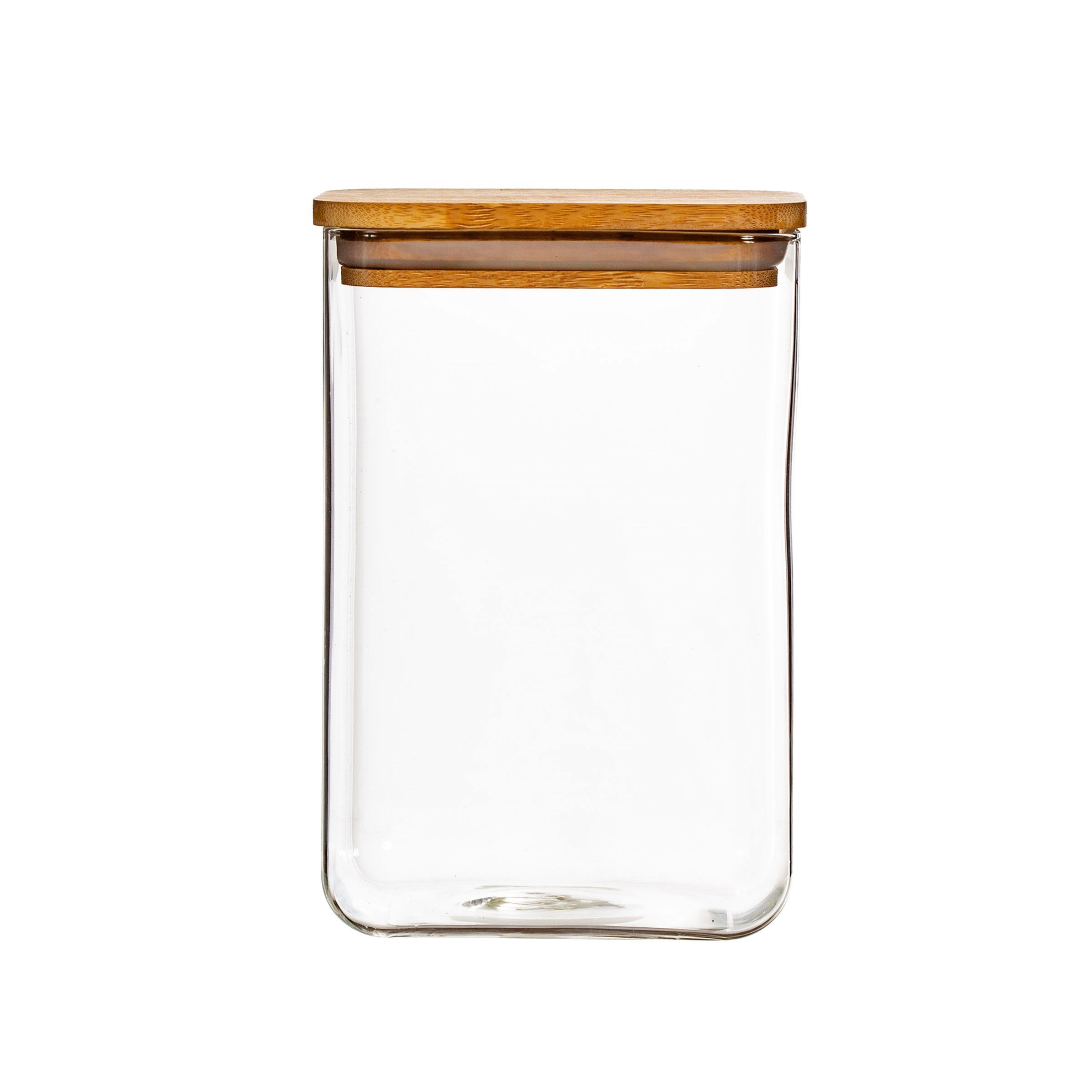 Large Glass & Bamboo Storage Container