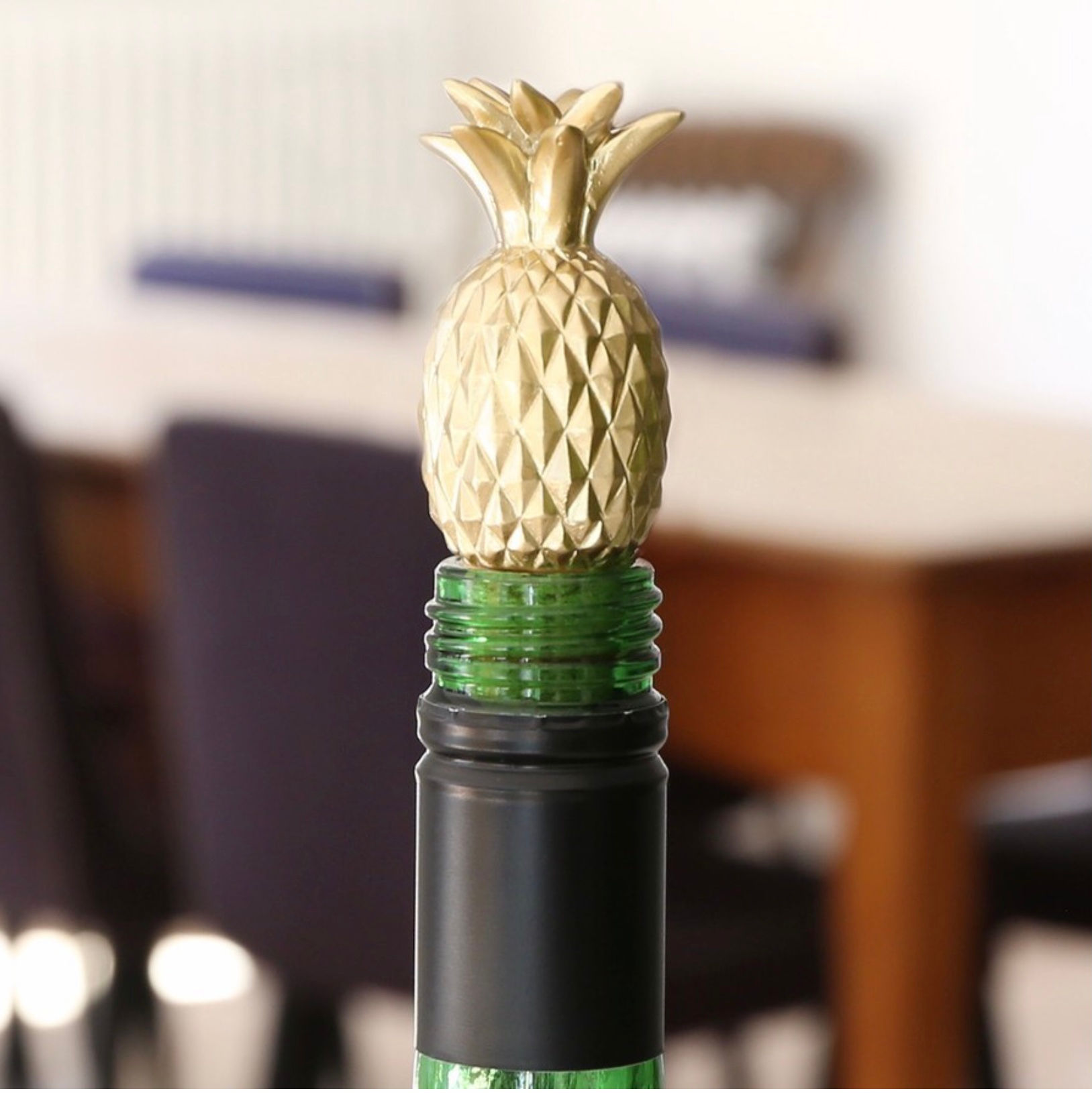 Gold Pineapple Bottle Stopper