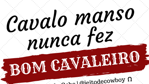 Cavalo manso nunca fez bom cavaleiro | Jeito de Cowboy