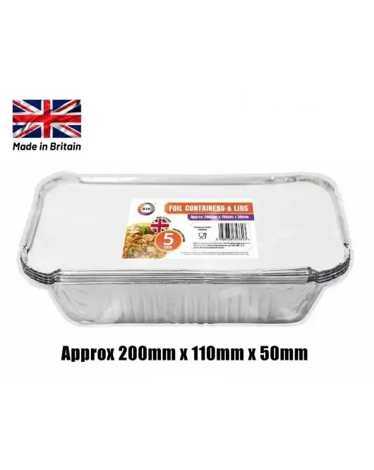 Lot de 5 barquettes en aluminium