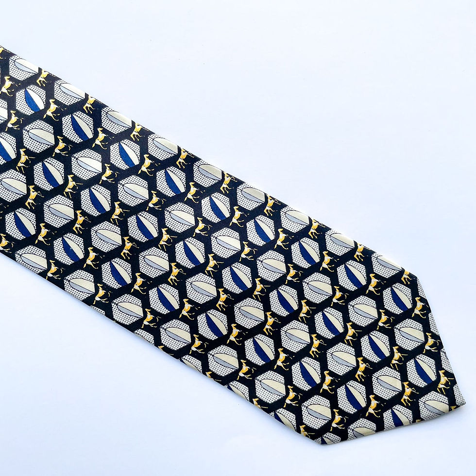 Miniatura: Corbata Kindercal de seda con patrón de caballos