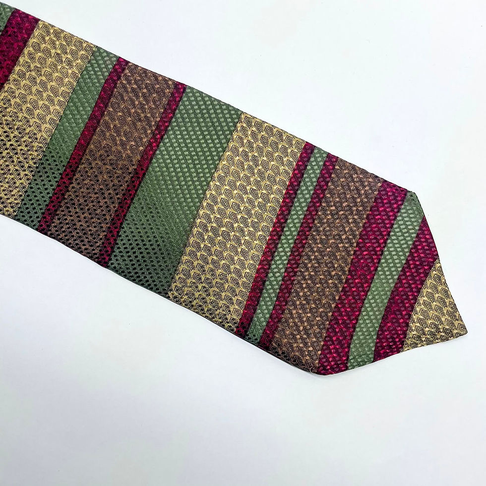 Miniatura: Corbata Duck Head de seda importada, fabricada en USA 🇺🇸 con diseño en patrón a rayas horizontales
