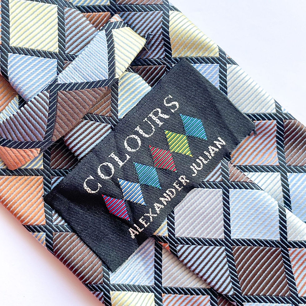 Miniatura: Una corbata de COLOURS by Alexander Julián con diseño cuadriculado