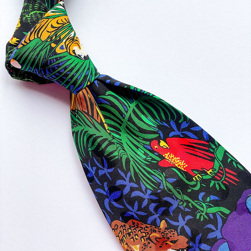 Miniatura: Corbata The Disney Store de seda hecha en Corea con diseño de safari