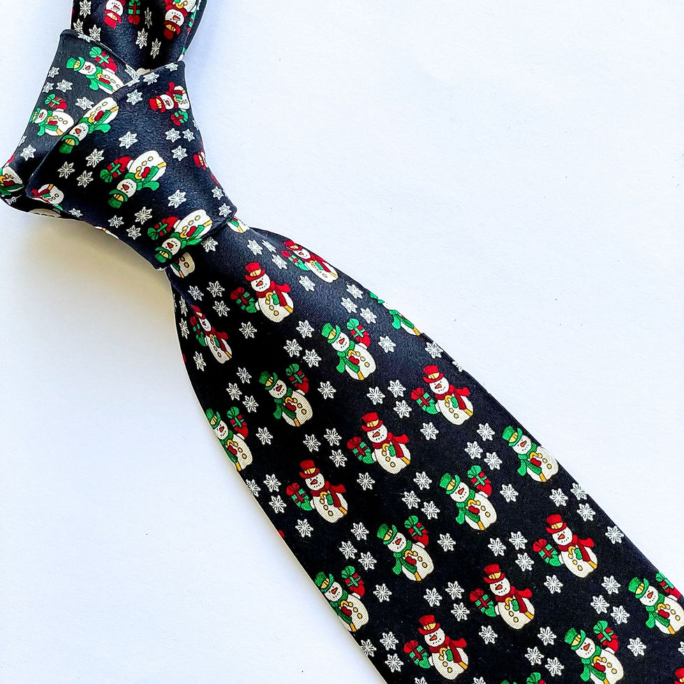 Corbata Navideña de hombres de nieve