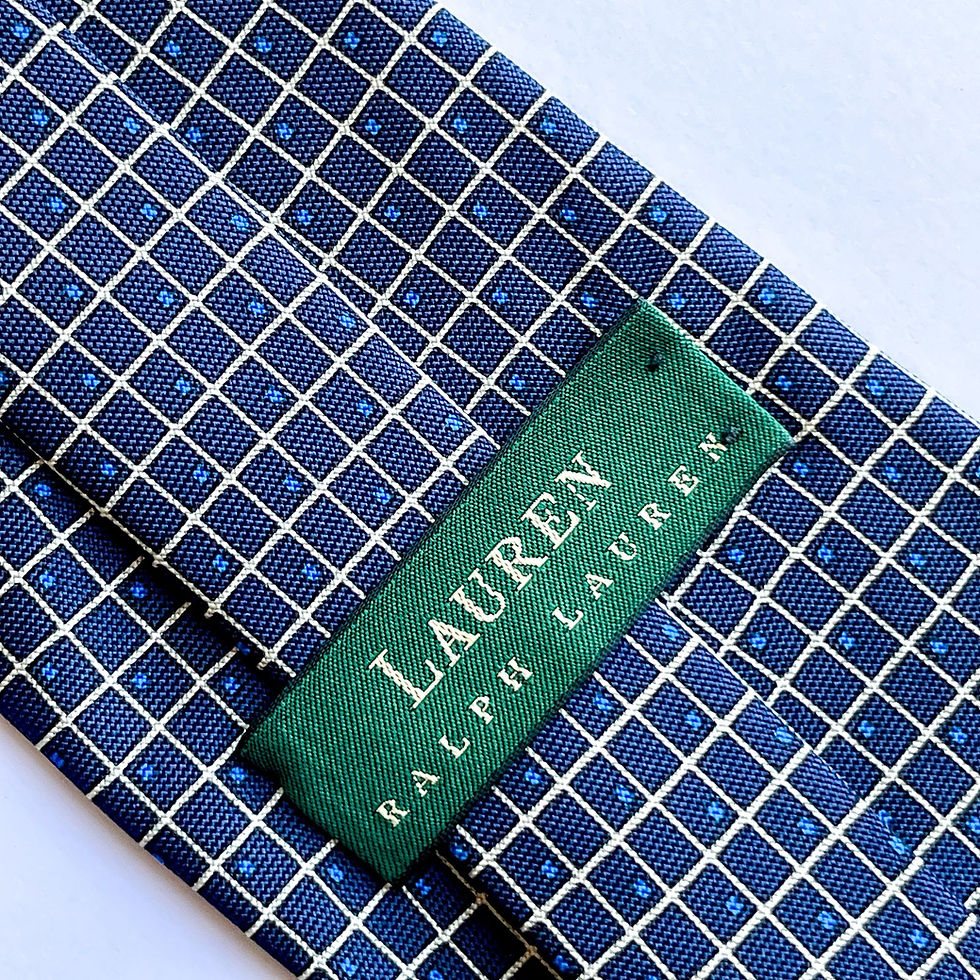 Corbata Ralph Lauren hecha en USA con diseño en patrón a cuadros