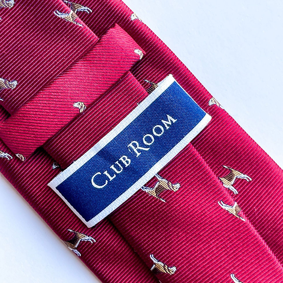 Miniatura: Corbata Club Room de seda, con diseño de perros beagle