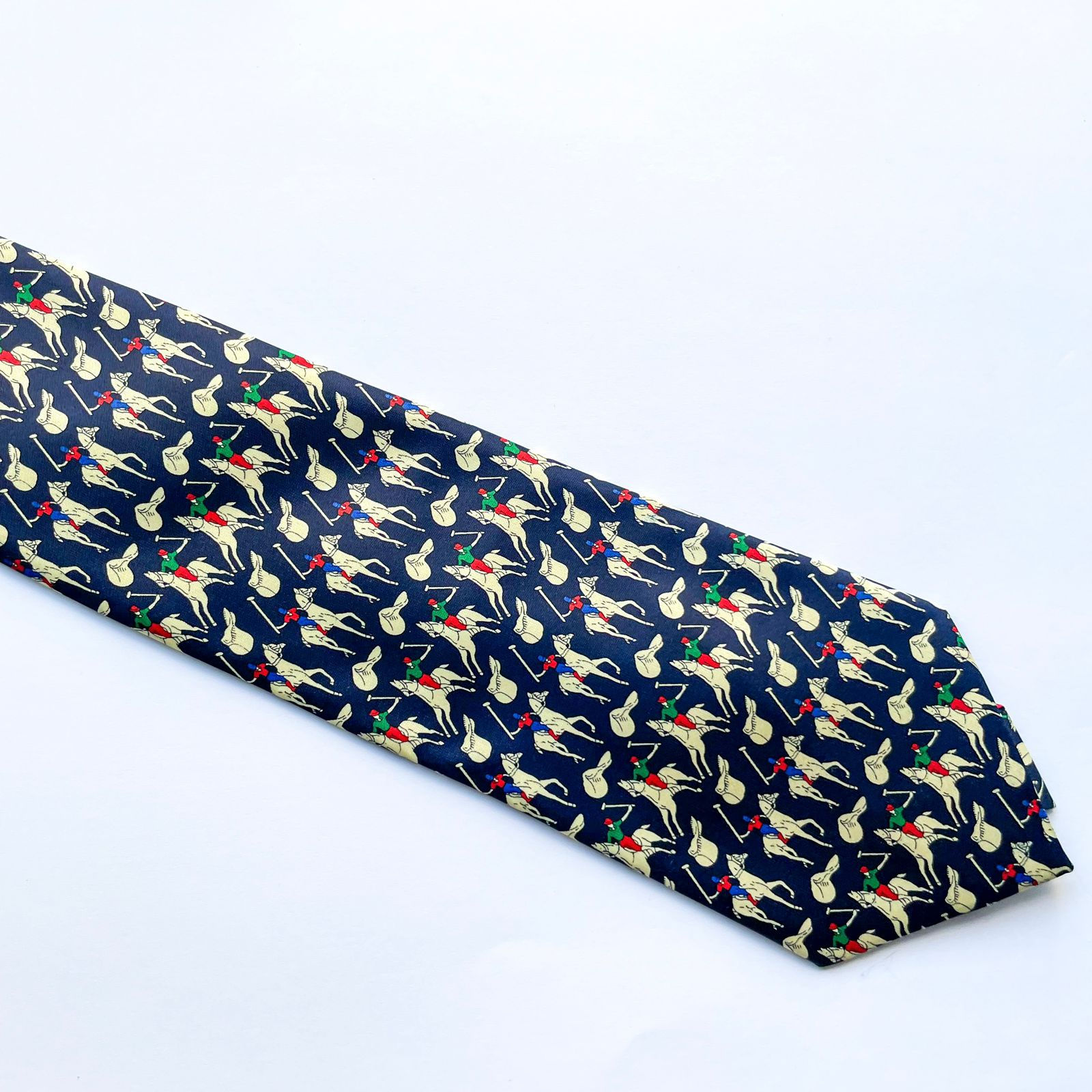 Corbata  RenéChagal de seda con diseño del deporte polo