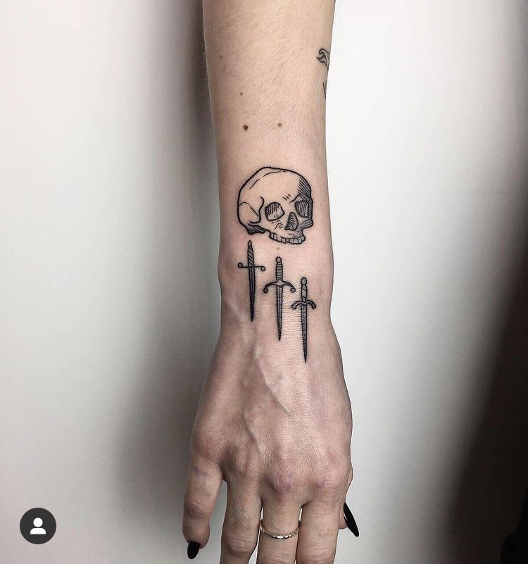 Wrist tattoos by Eaink tattoo - handpoking