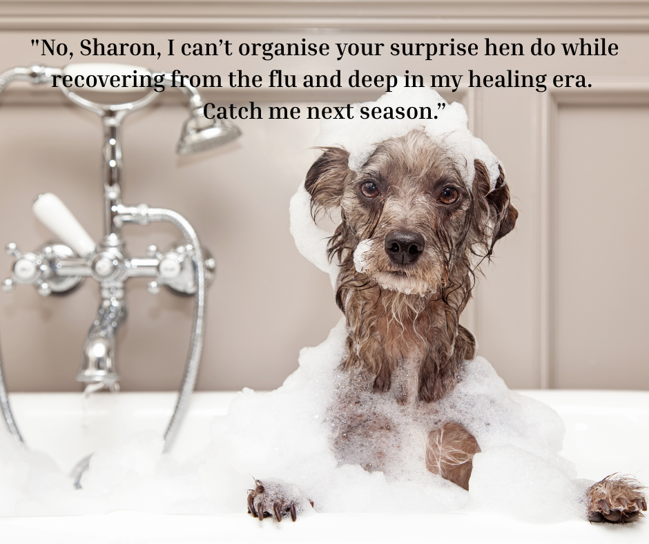 Dog in the bath