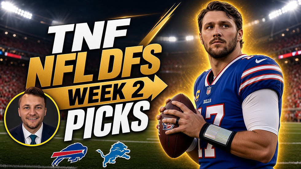 NFL DFS: Thursday Night Football: Breakdown - Cash Lineup, Pivot Lineups, GPP Plays, and Values