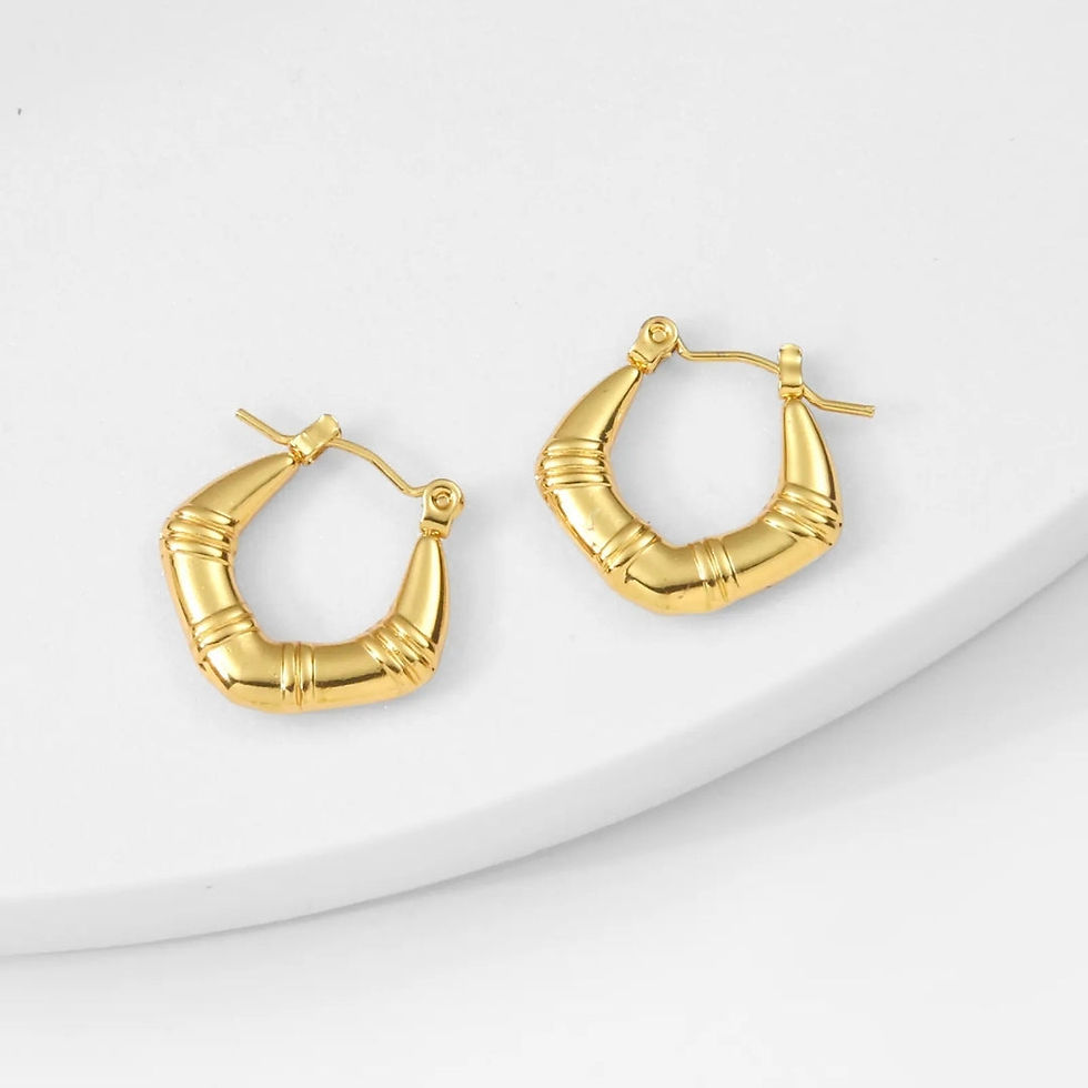 Thumbnail: Classic Chunky Hoop Anti-Tarnish Stainless Steel Earrings