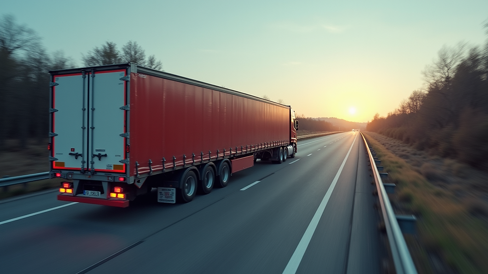 High angle view of a fully loaded freight truck driving on a highway