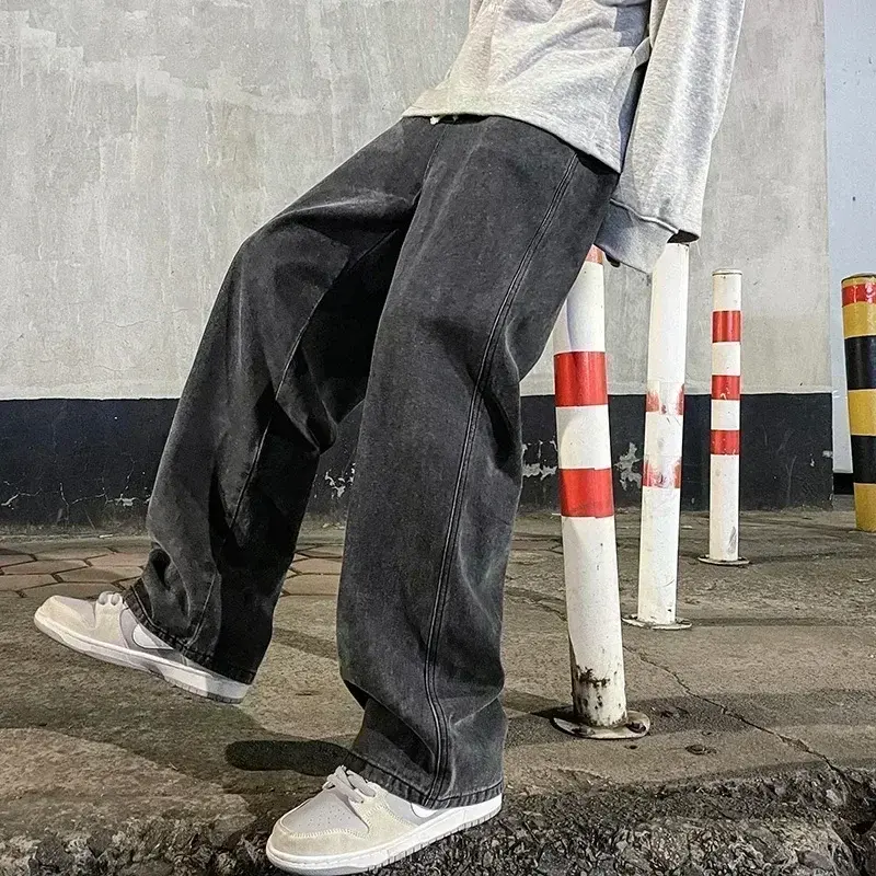 Neue Streetwear Lose Jeans Männer Koreanischen Stil, Mode, Lose Gerade Breite B