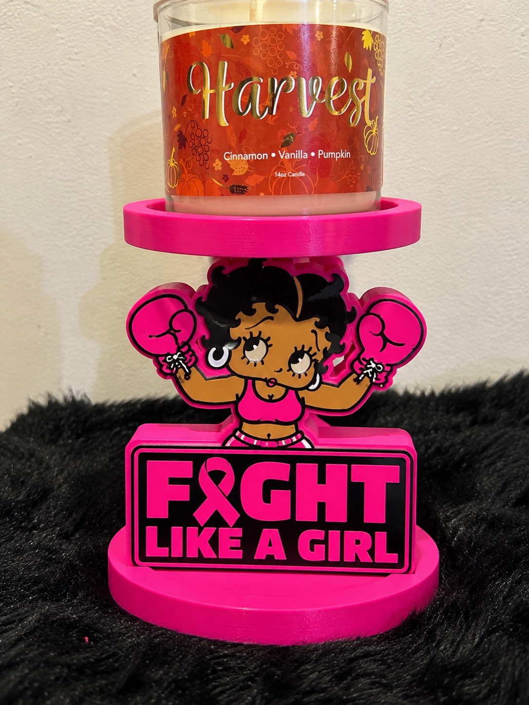 Fight Like a Girl Candle Holder