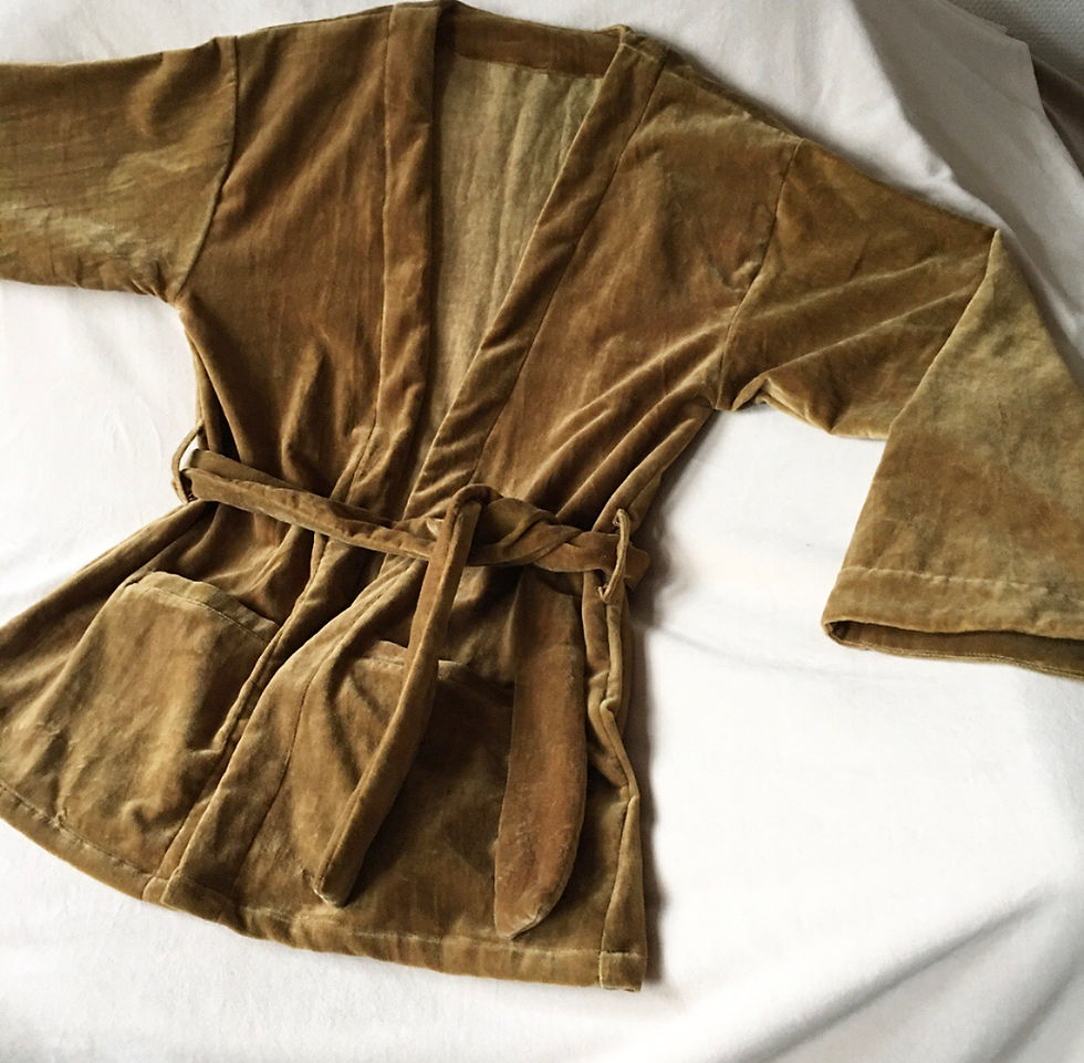 Miniaturbild: Velvet kimono in Goldengreen