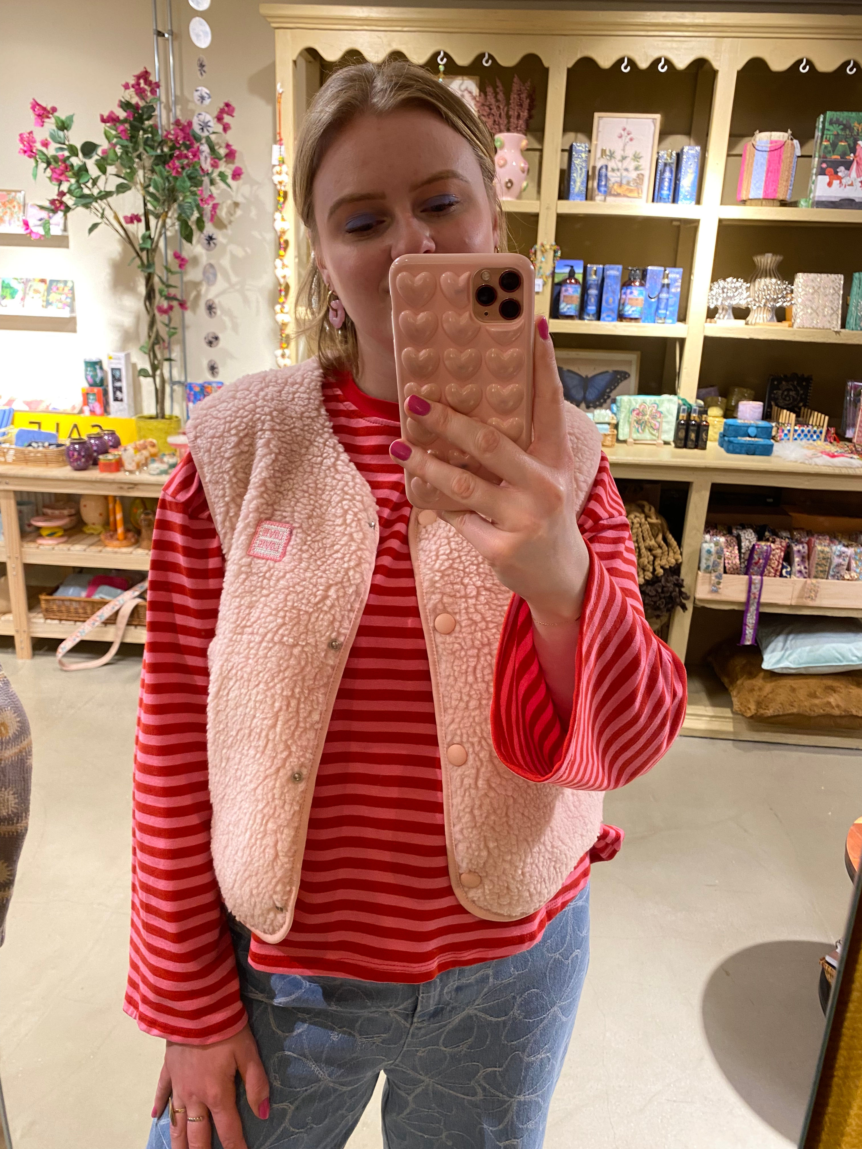 Teddy Gilet Zacht Roze Onesize 