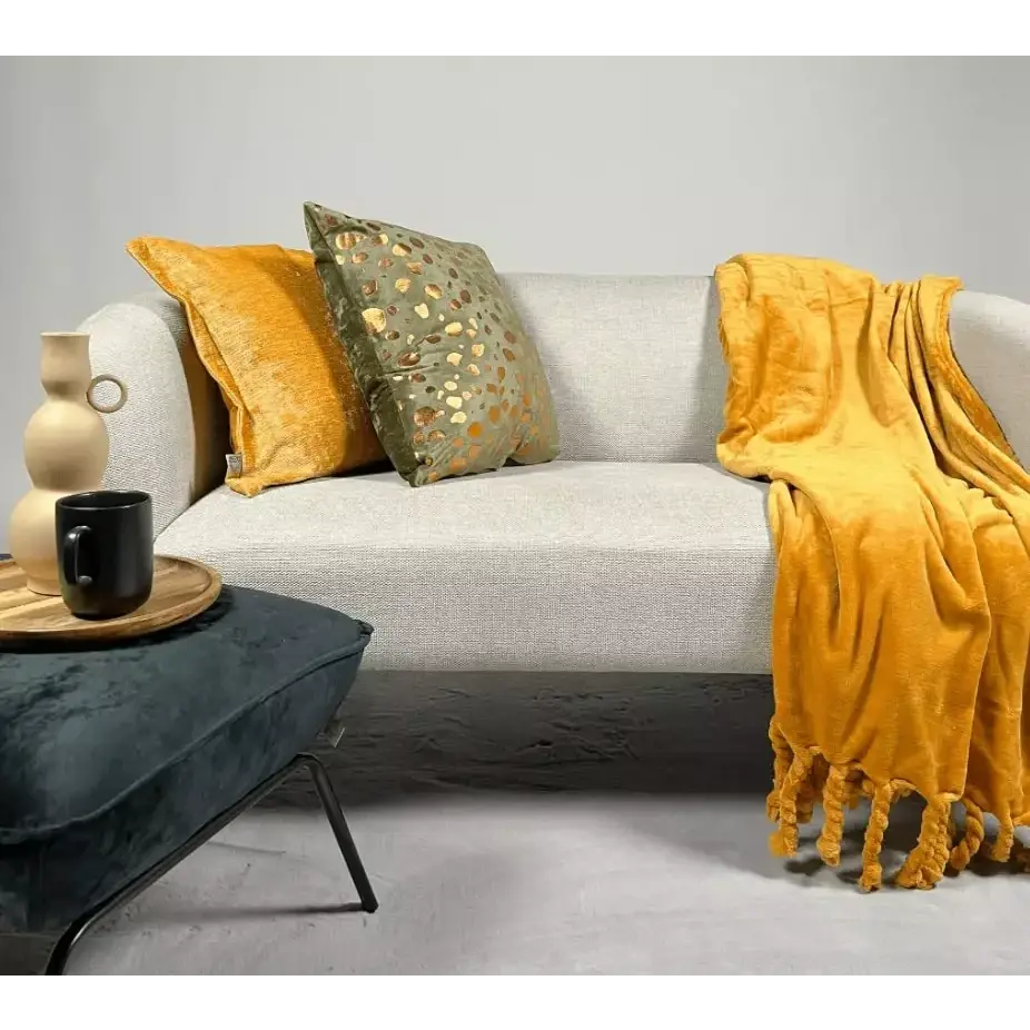 サムネイル： Plaid Fleece Golden Glow 150x200cm 