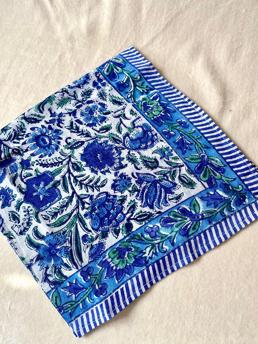 Thumbnail: Blue Floral Bandana Blockprint 