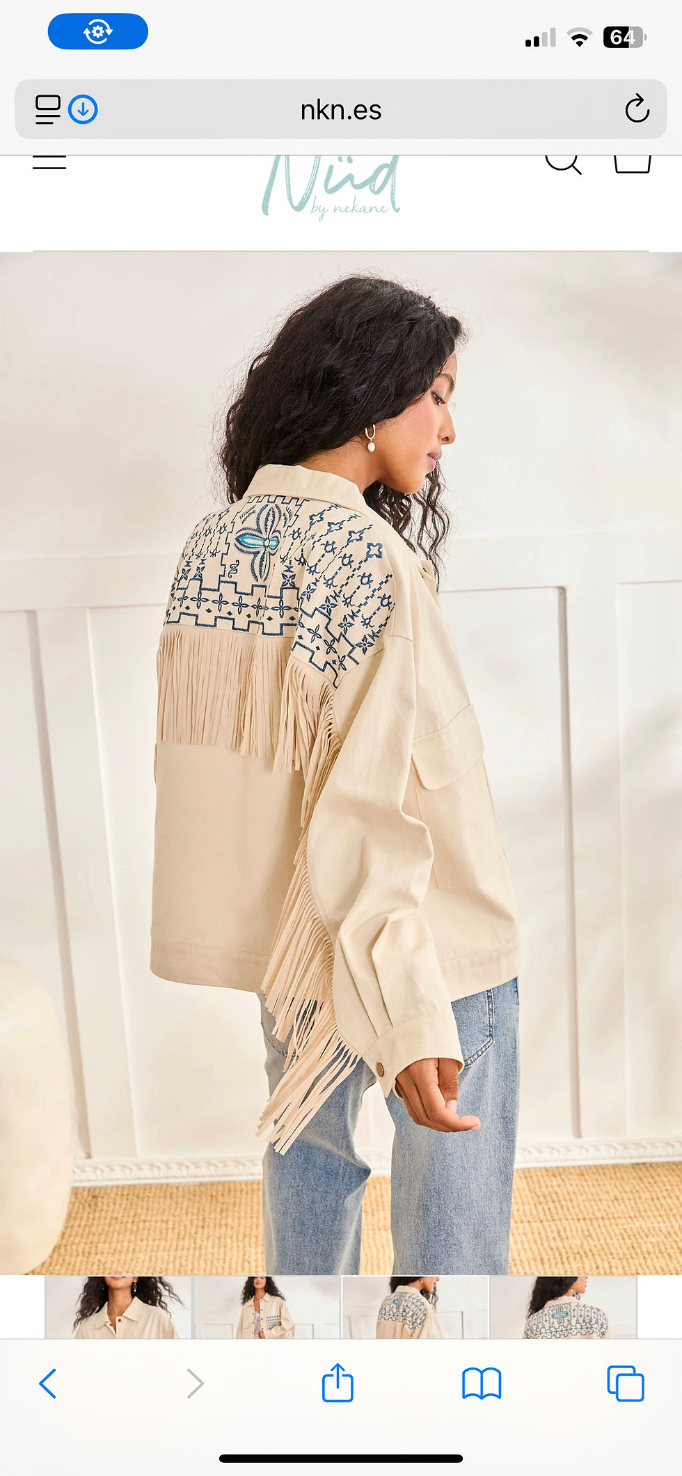 Miniatura: White Denim Fringe Jacket NKN 