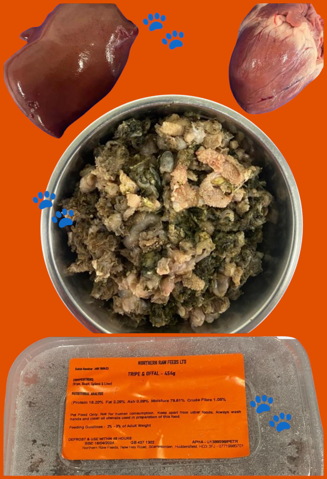 Tripe & Offal - 454g