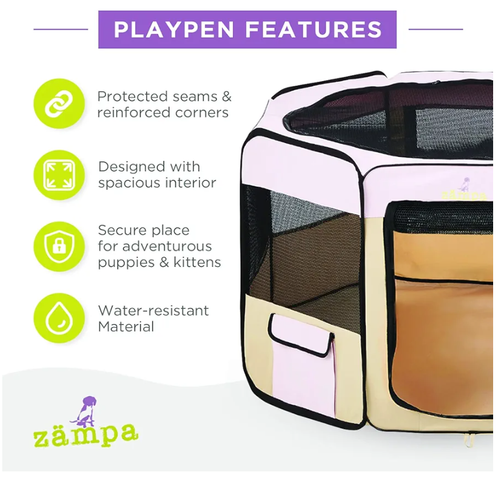 Zampa Dog Pop Up Portable Playpen Red Large Northern Raw Feeds