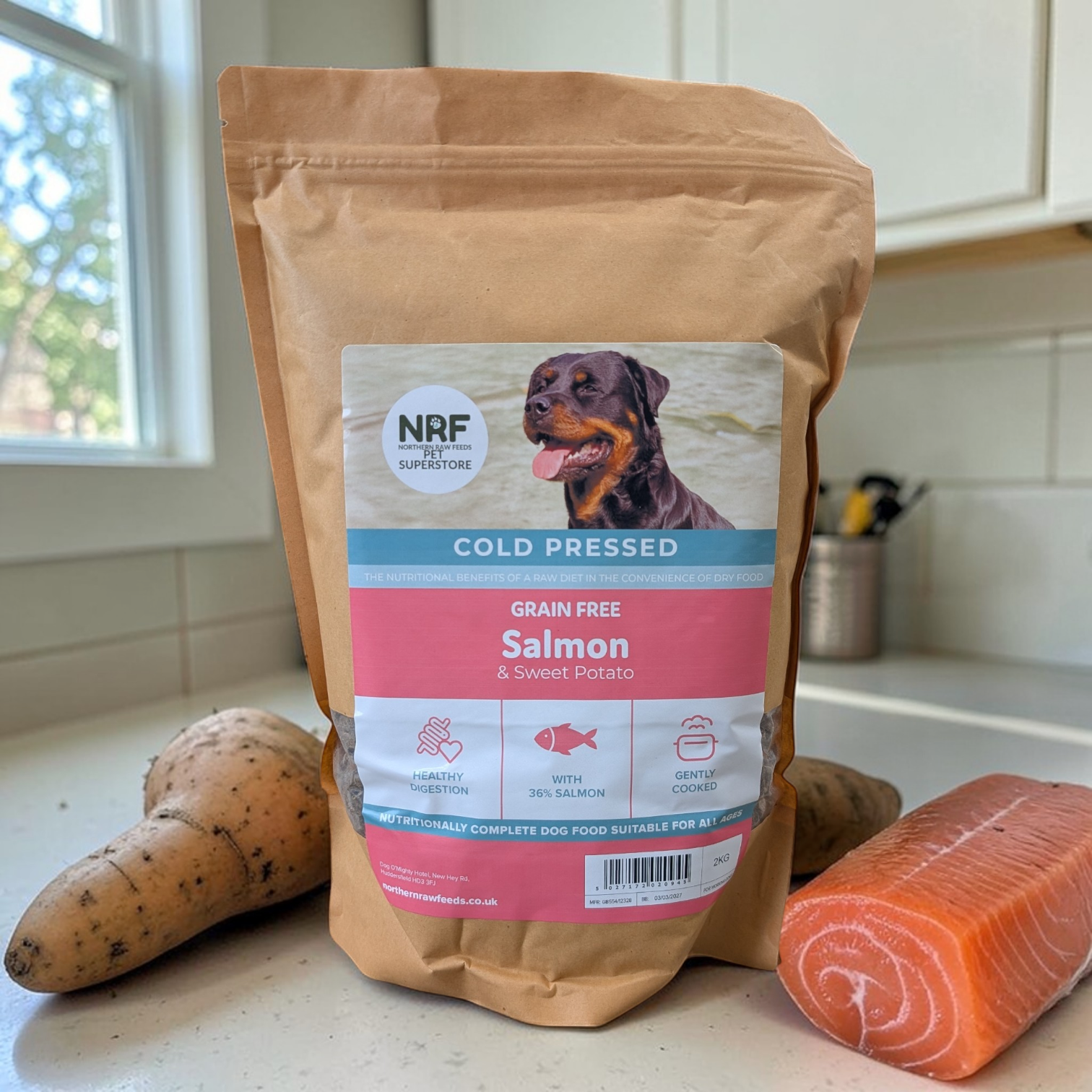 N.R.F Cold Pressed Raw - Grain Free Salmon & Sweet Potato - 2kg