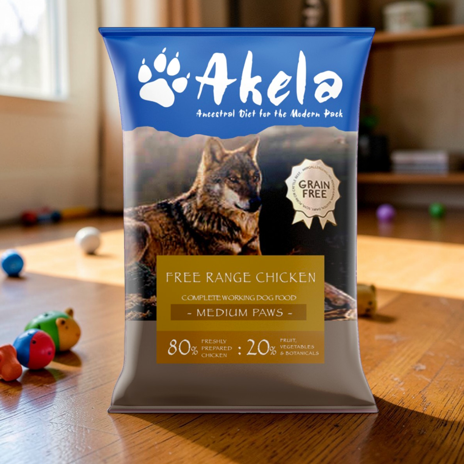 Akela Complete Chicken Puppy/Adult 80-20 - Medium Paws - 10kg