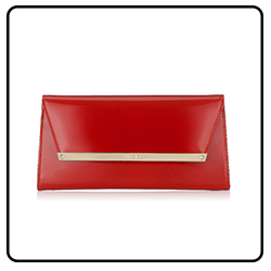 Jimmy Choo Margot Red Patent and Suede Clutch Bag