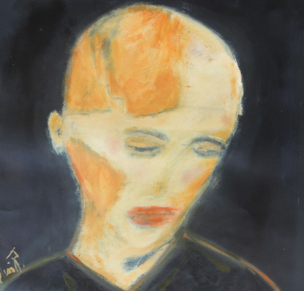 FACE
PORTRAITURE
EXPRESSIVE FACE
OIL PAINTING
BLACK COLOR PAINTING
ORANGE-GOLD
CLOSED EYES
EMOTIONAL FACE
CONTEMPORARY PORTRAITS
ABSTRACT PAINTING