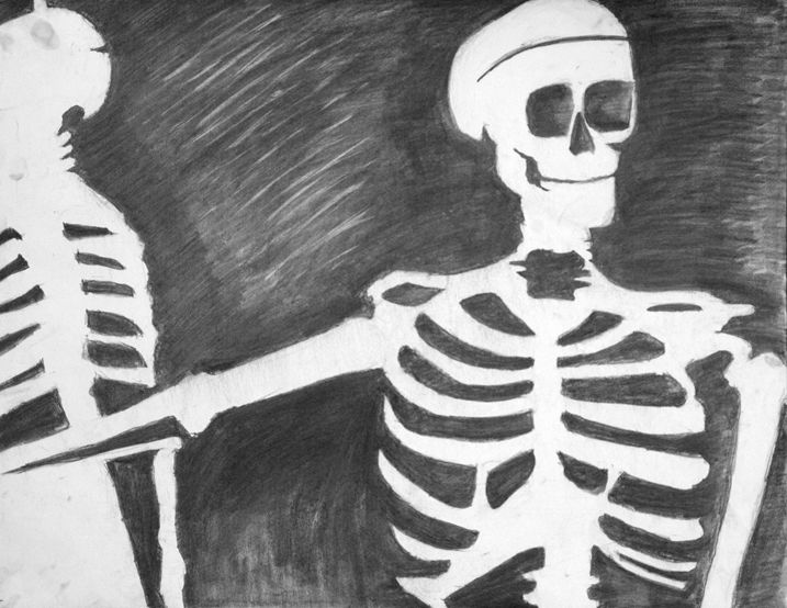 negative space skeleton