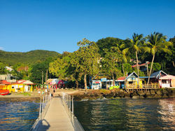 The Boat Pontoon and dive shops at Pte Malendure