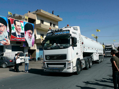 نخستین کامیونهای حامل گازوئیل ایران برای حزبالله وارد لبنان شد