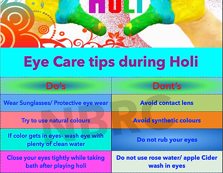 Eye Care Tips During Holi!! Our Eye need special care during holi, as these are the most common org