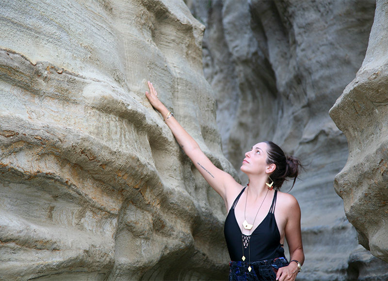 One with nature, cliffs at Calafia State Beach, CA