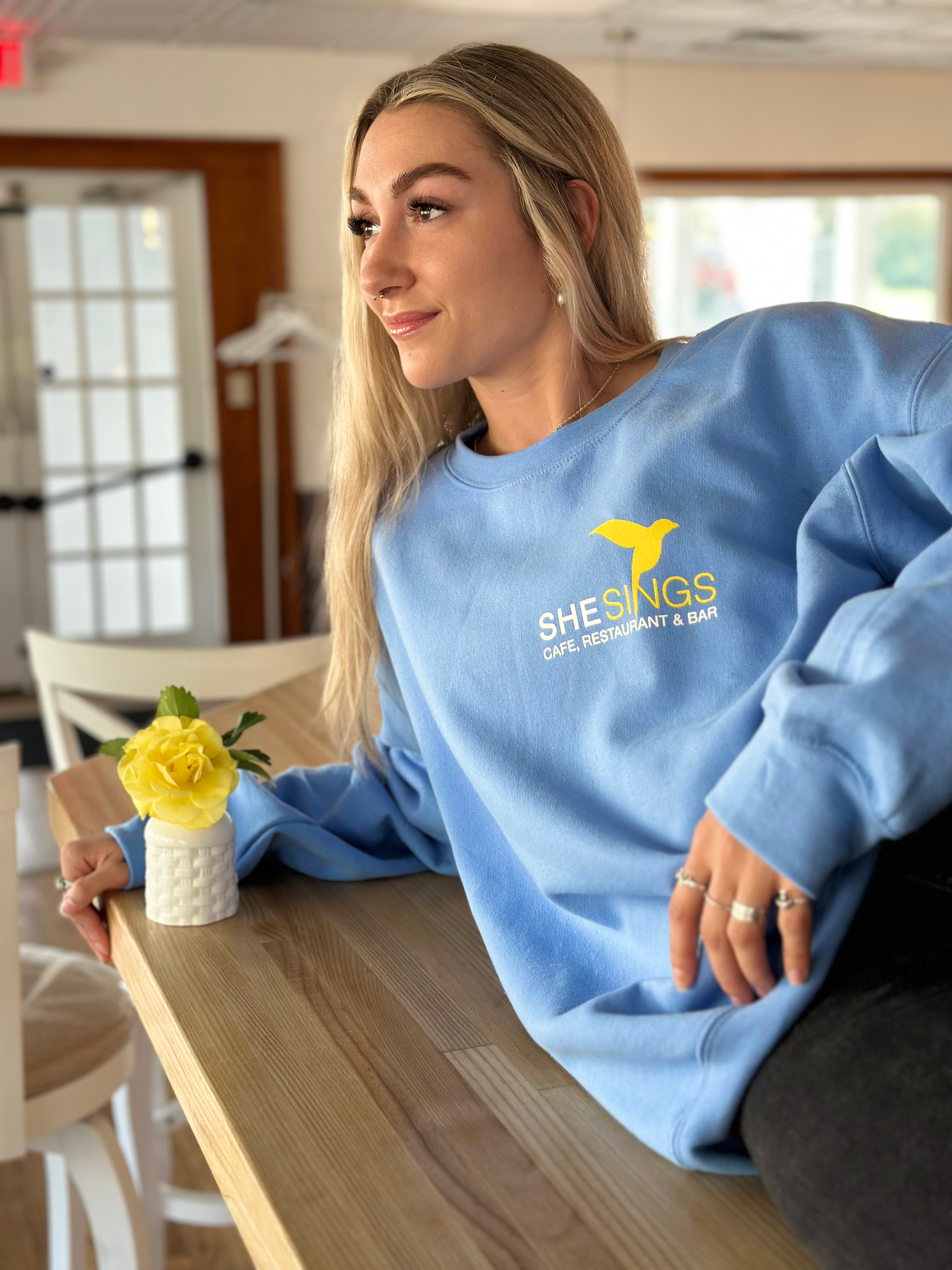 She Sings® Cafe, Restaurant, and Bar Crew Neck Sweatshirt