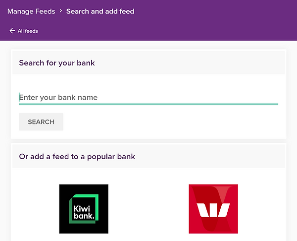 Add a bank feed page on Pocketsmith