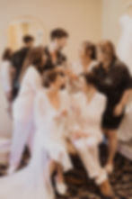 Bridal Party and vintage style bride in Custom Monogram Pajamas