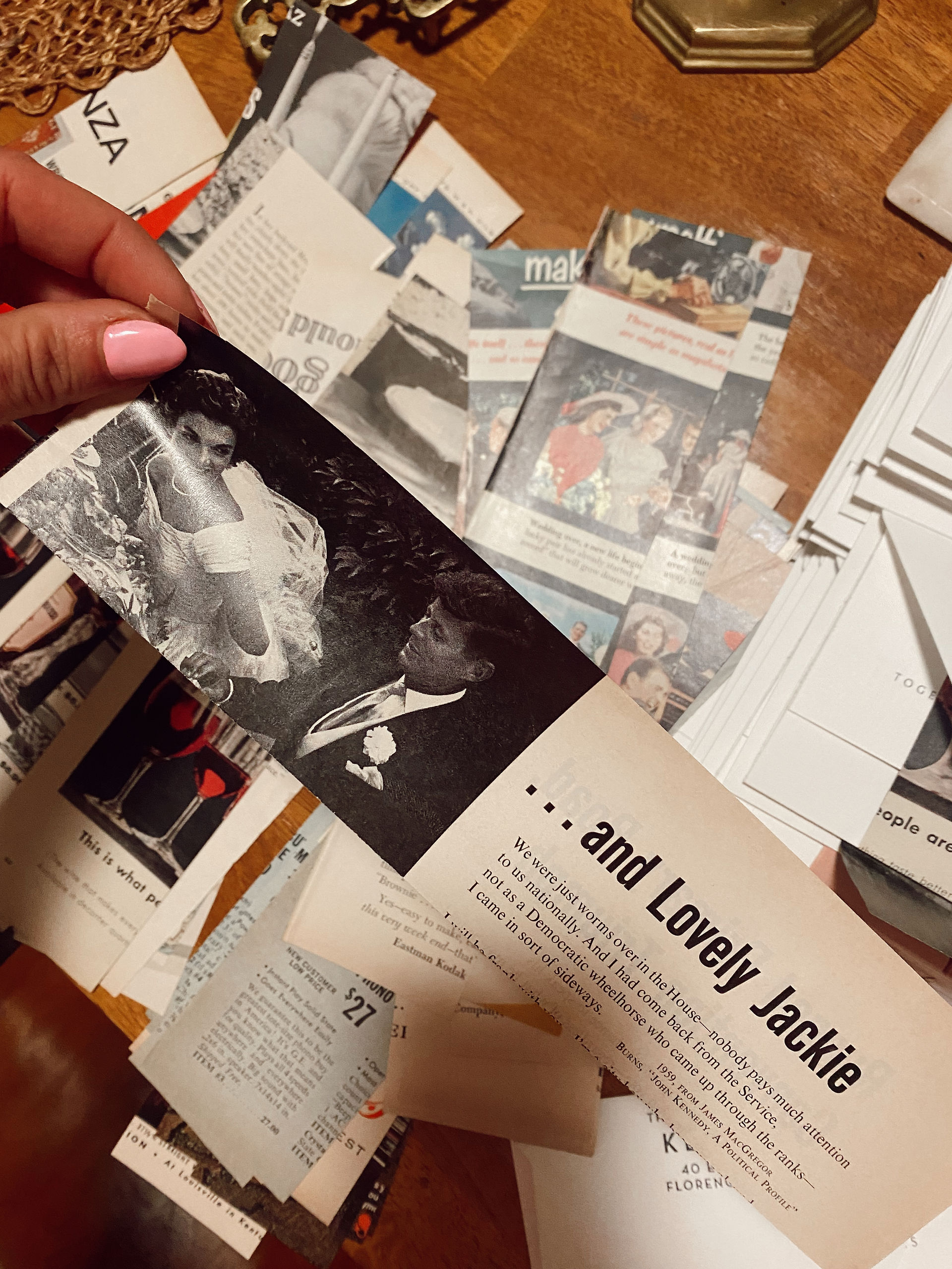 vintage JFK life magazines for belly bands on our vintage wedding invitations
