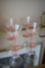 Vintage Pink Great Depression Glass Champagne Coupes