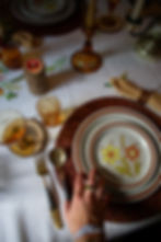 Thumbnail: Vintage Autumn Collection Stoneware Wheat Flower Dinner Plates