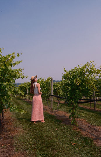 Meghan Kennedy in the vineyards of NJ