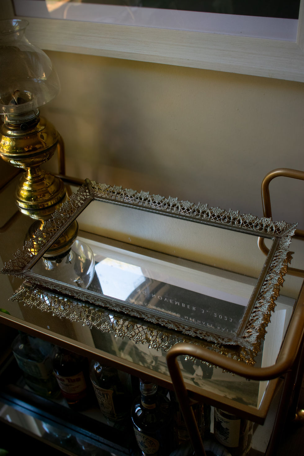 Thumbnail: Antique Mirror Vanity or Bar Tray