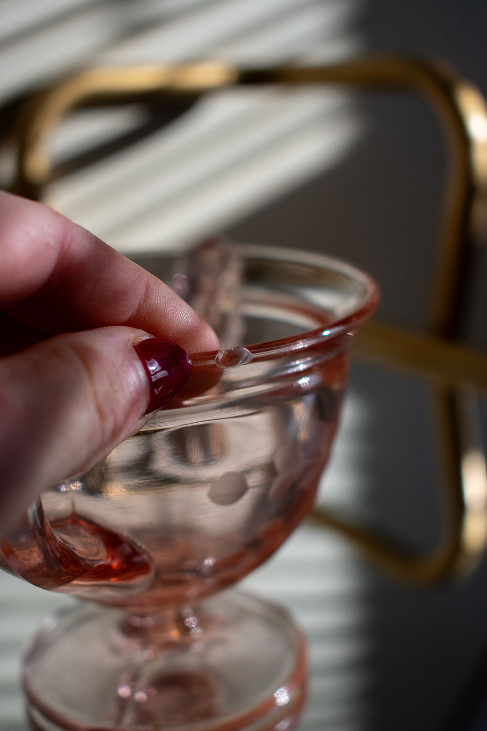 Thumbnail: 1930s Vintage Pink Depression Glass Sugar Bowl