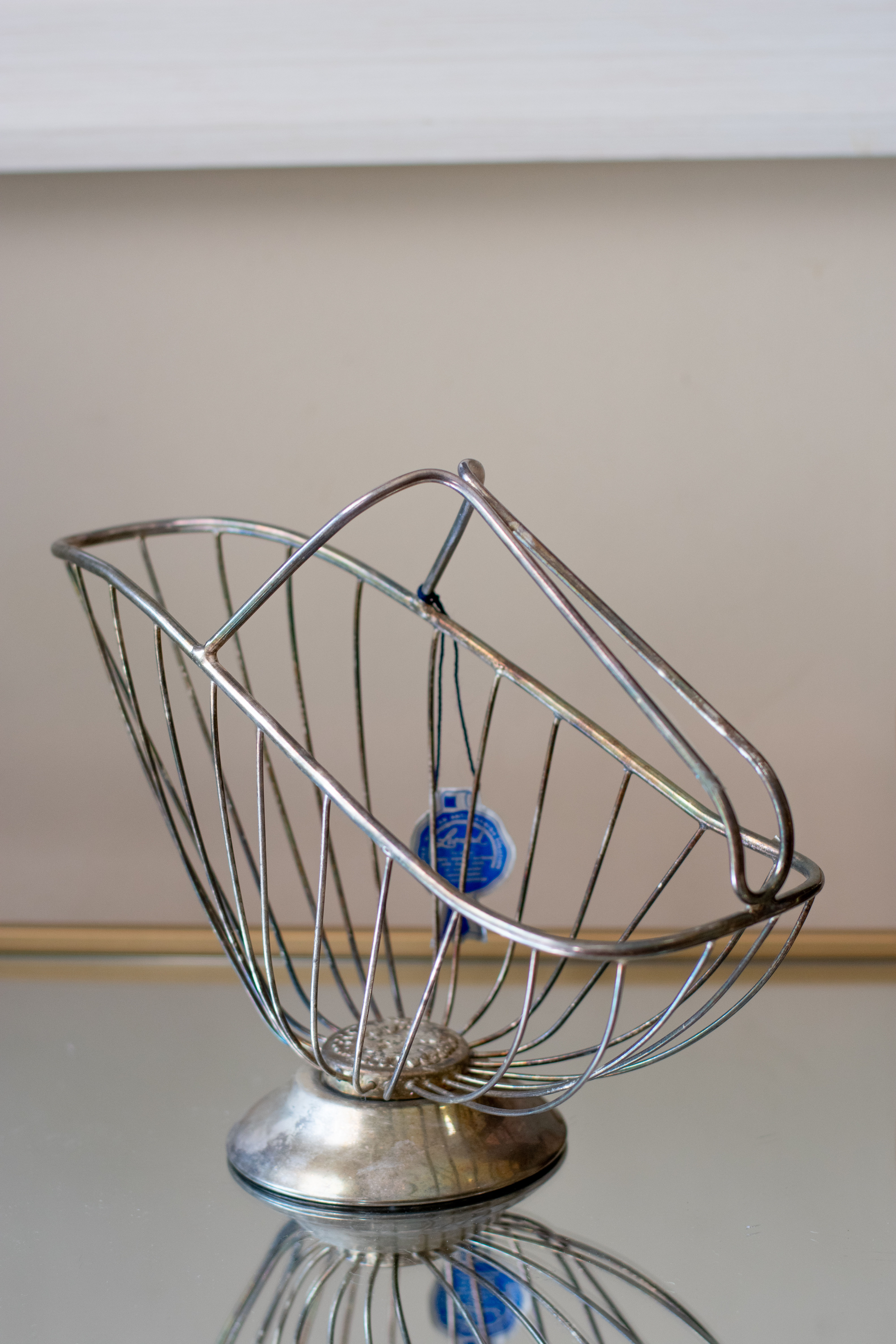 Vintage Silver Plated Wire Wine Caddy