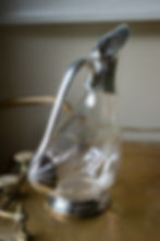 1970s Vintage Silver Plated Glass Duck Decanter